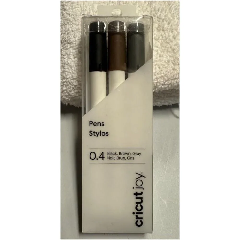 Cricut Joy Fine Point Pen Set – 3-pack, 0.4 mm (Black, Brown & Gray)